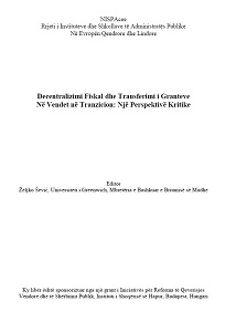 Fiscal Decentralisation and Grant Transfers In Transition Countries: A Critcal Perspective Cover Image