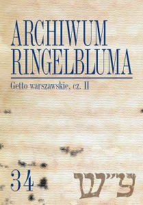 The Ringelblum Archive. Volumen 34. Warsaw Ghetto. Part 2 Cover Image