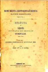 Constitution and Laws of Community and Island of Korčula (1214-1558) Cover Image