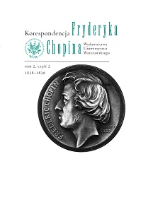 Correspondence of Fryderyk Chopin. Volumen 2 (1838-1839), part 2 Cover Image