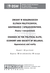 Changes in the political elite, economy and society of Belarus. Appearances and reality Cover Image