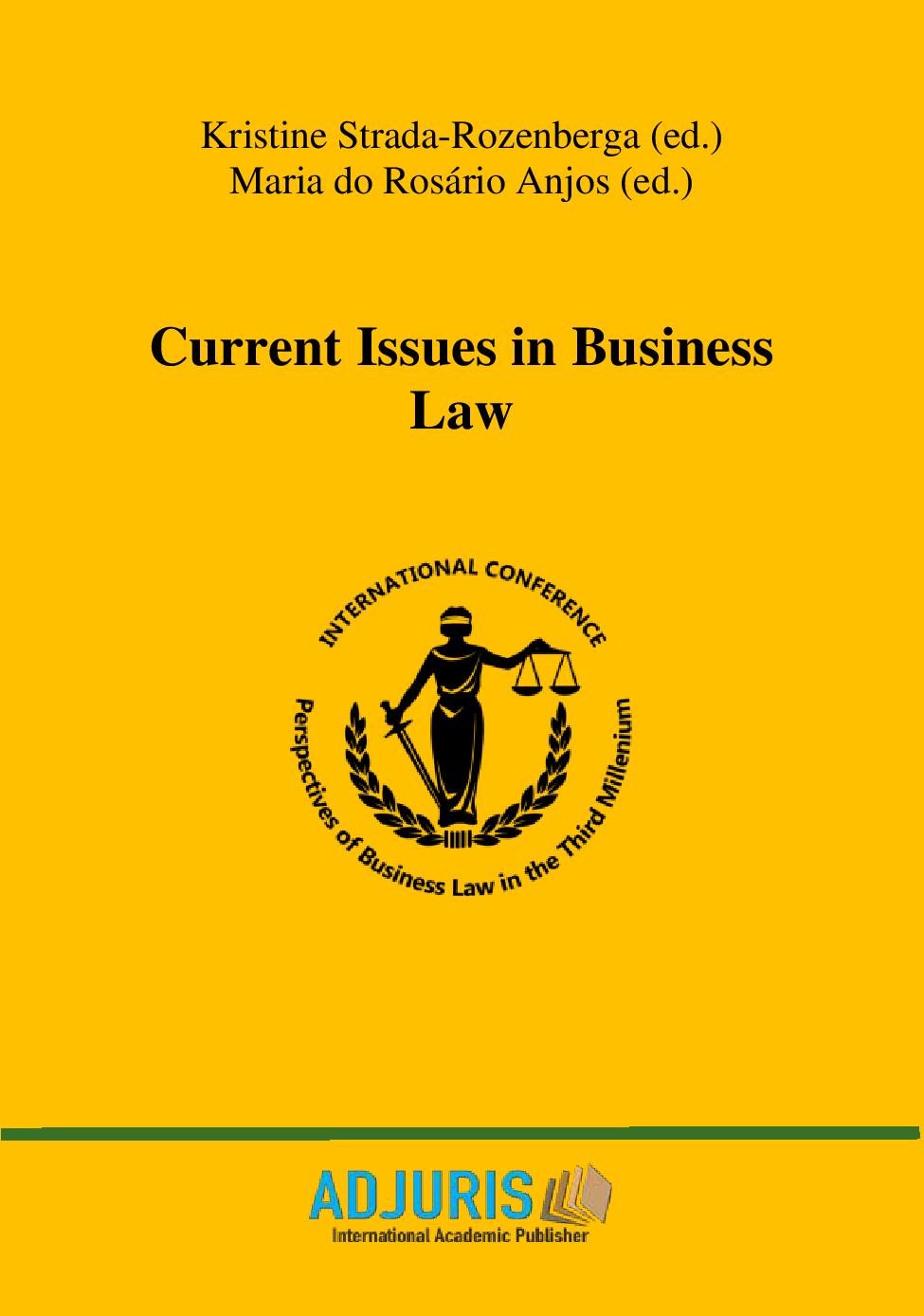 Complex Legal Institutions with Relevant Effects on the Professional Activity Cover Image