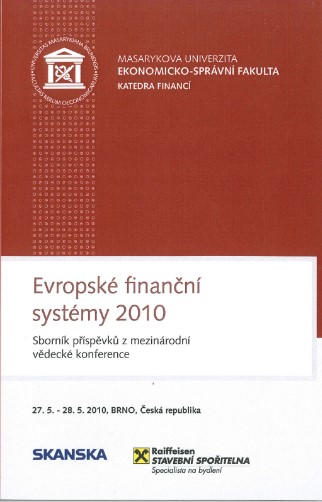 European Financial Systems 2010: Proceedings of the International Scientific Conference Cover Image