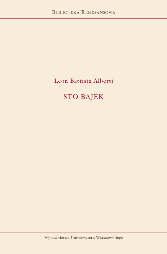 Leon Battista Alberti - » One Hundred Apologues « Cover Image