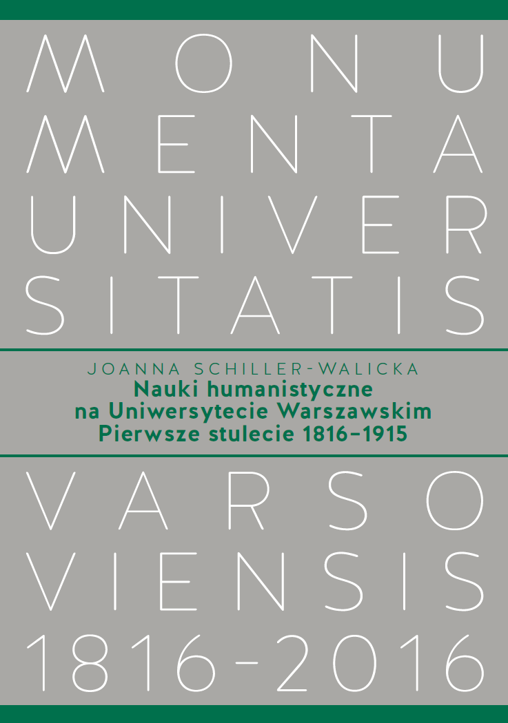 Humanities at the University of Warsaw. The first century (1816-1915)