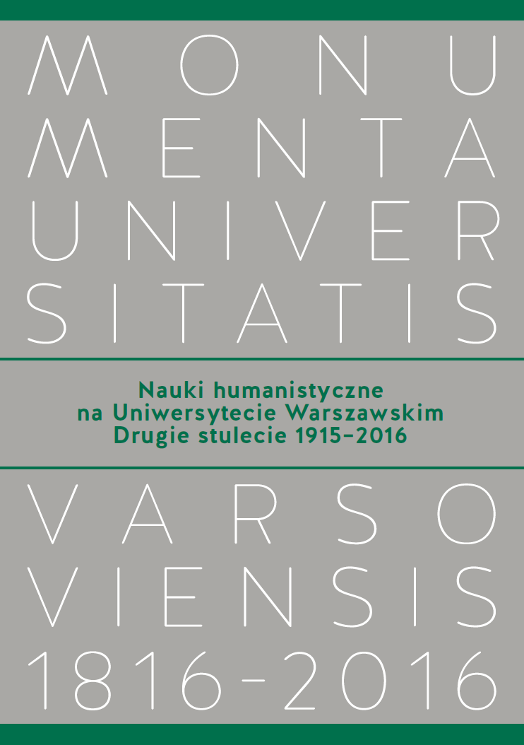 Nauki humanistyczne na Uniwersytecie Warszawskim. Drugie stulecie (1915–2016)