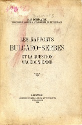 Les Rapports Bulgaro-Serbes et la Question Macédonienne