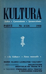 PARIS KULTURA – 1958/126 – April Cover Image