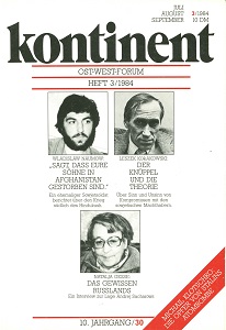 КОНТИНЕНТ / CONTINENT East-West-Forum – Issue 1984 / 30 Cover Image