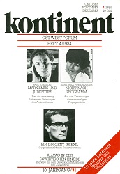 КОНТИНЕНТ / CONTINENT East-West-Forum – Issue 1984 / 31 Cover Image