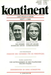 КОНТИНЕНТ / CONTINENT East-West-Forum – Issue 1989 / 48 Cover Image