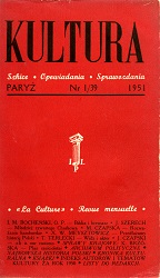 PARIS KULTURA – 1951/039 – January Cover Image