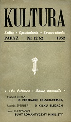 PARIS KULTURA – 1952/062 – December Cover Image