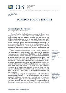 Foreign Policy Insight, Issue 2014 - 01  Responding to the Russians Cover Image
