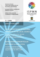 The representation of national minorities in the local councils – an evaluation of Romanian electoral legislation in light of the results of the 2004 and 2008 local elections. Cover Image