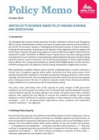 Obstacles to Evidence-Based Policy Making in Bosnia And Herzegovina