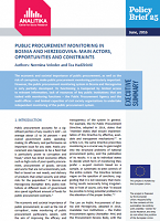 Public Procurement Monitoring in Bosnia and Herzegovina: Main Actors, Opportunities and Constraints Cover Image
