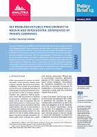 Key Problems in Public Procurement in Bosnia and Herzegovina: Experiences of Private Companies Cover Image