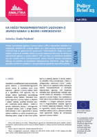 Towards Greater Transparency of Public Procurement Contracts in Bosnia and Herzegovina