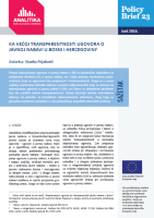 Towards Greater Transparency of Public Procurement Contracts in Bosnia and Herzegovina Cover Image