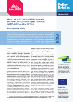 Pravo na pristup informacijama u Bosni i Hercegovini: Ka efektivnijem institucionalnom okviru