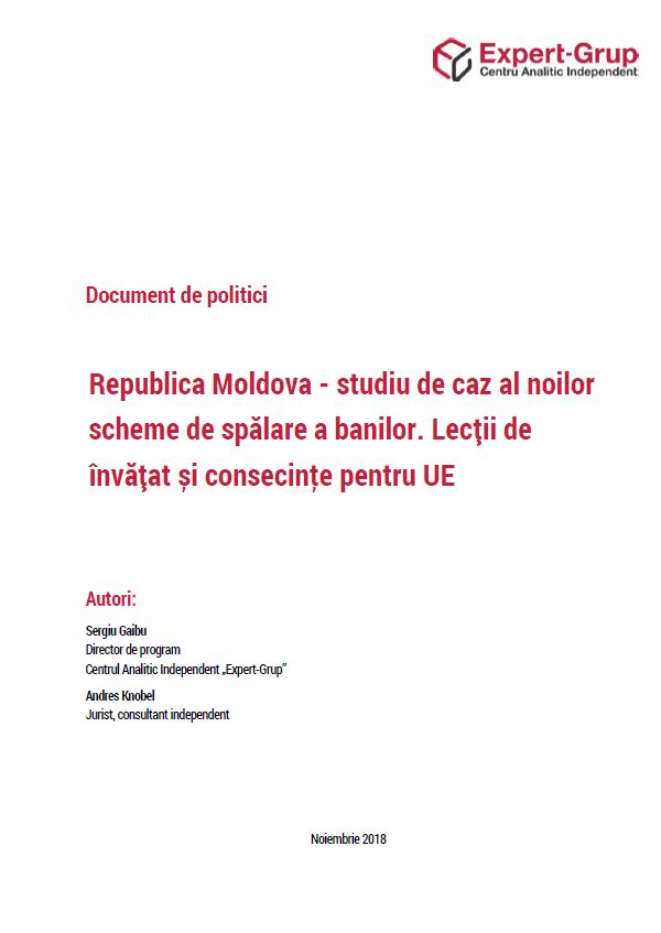 Republic of Moldova - case study of new money laundering schemes. Lessons to be learned and consequences for the EU