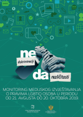 No to discrimination, Yes to diversity! - Monitoring of media reporting on the rights of LGBTIQ persons in the period from August 21 to October 20, 2019. Cover Image