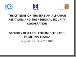 The Citizens on the Serbian-Albanian Relations and the Regional Security Cooperation