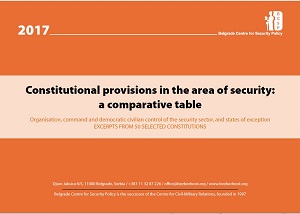 Constitutional provisions in the area of security a comparative table. Excerpts from 50 selected Constitutions