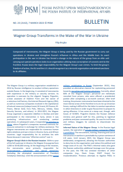 Wagner Group Transforms in the Wake of the War in Ukraine
