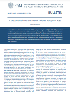 In the Jumble of Priorities: French Defence Policy until 2030