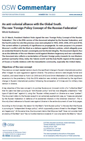 An anti-colonial alliance with the Global South. The new ‘Foreign Policy Concept of the Russian Federation’