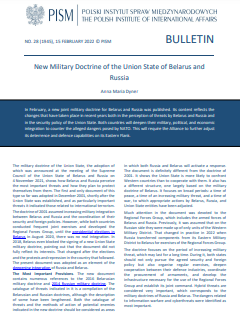New Military Doctrine of the Union State of Belarus and Russia Cover Image