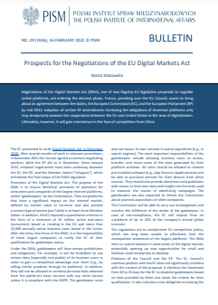 Prospects for the Negotiations of the EU Digital Markets Act Cover Image