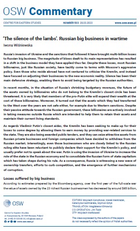 ‘The silence of the lambs’. Russian big business in wartime