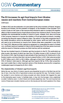 The EU increases its agri-food imports from Ukraine: causes and reactions from Central European states