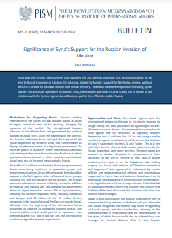 Significance of Syria’s Support for the Russian Invasion of Ukraine Cover Image