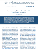 Romania's Energy Policy: Implementation of the Transformation Assumptions