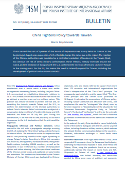 China Tightens Policy towards Taiwan