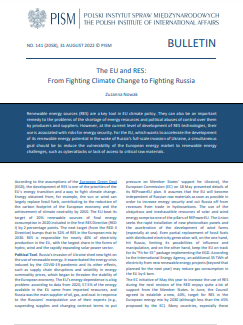 The EU and RES: From Fighting Climate Change to Fighting Russia