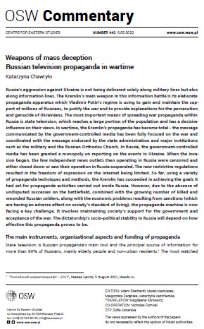 Weapons of mass deception Russian television propaganda in wartime
