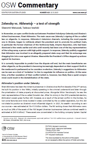 Zelensky vs. Akhmetov – a test of strength Cover Image