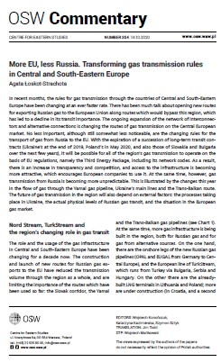 More EU, less Russia. Transforming gas transmission rules in Central and South-Eastern Europe