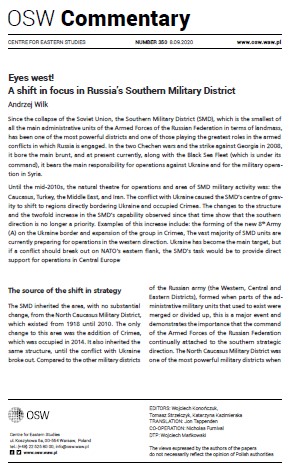 Eyes west! A shift in focus in Russia’s Southern Military District Cover Image