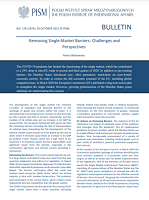 Removing Single Market Barriers: Challenges and Perspectives