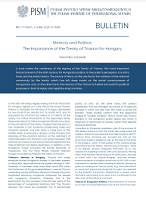 Memory and Politics: The Importance of the Treaty of Trianon for Hungary