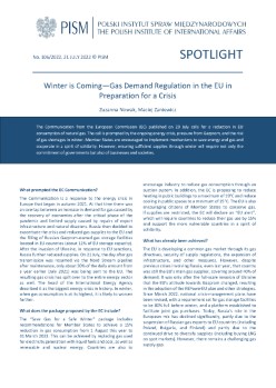 Winter is Coming - Gas Demand Regulation in the EU in Preparation for a Crisis Cover Image