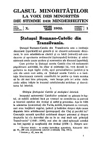 Glasul Minorităţilor. La Voix des Minorités. Die Stimme der Minderheiten. 1932-01