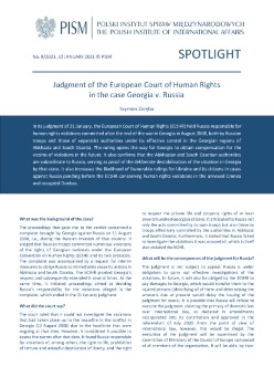 Judgment of the European Court of Human Rights in the case Georgia v. Russia