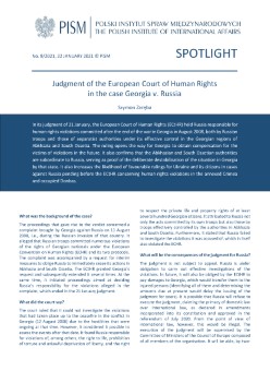 Judgment of the European Court of Human Rights in the case Georgia v. Russia